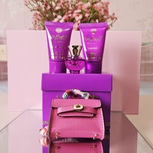 Versace Dylan Purple Mini Set and Pink Mini Bag Charm